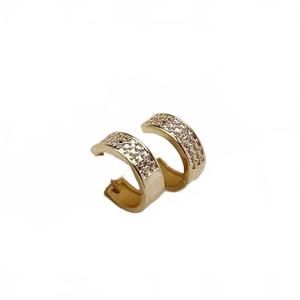 NEW GOLDFI women's wide clicker hoop earrings in gold